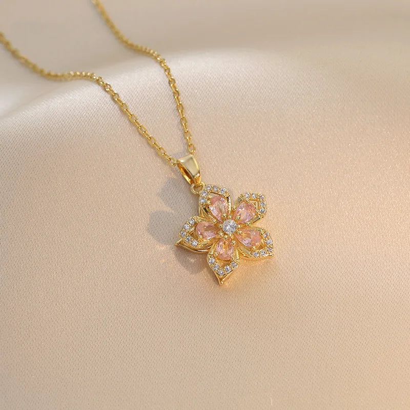 Radiant Crystal Blossom Necklace